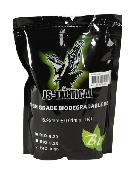 JS TACTICAL PALLINI SOFTAIR BIO BIANCHI 0,25g SACCO DA 1Kg (JS-BIO0.25)