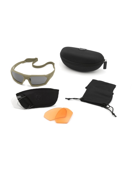 REVISION MILITARY OCCHIALI  DA TIRO MODELLO SHADOWSTRIKE T499 CON TRE LENTI (CLEAR/SMOKE/VERMILLION RTL) - (4-0750-0210)