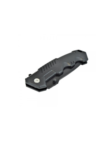 JS000060   Coltello pieghevole nero opaco manico alluminio 3