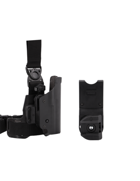 GHOST III PER HK USP, FONDINA POLICE DESTRA NERA CON MODULO ROTATIVO